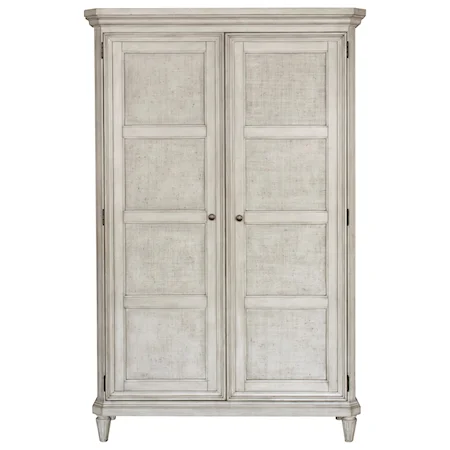 Traditional 2-Drawer Armoire with Adjustable Shelves